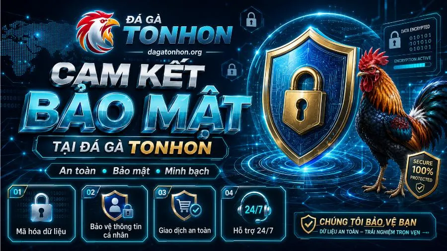 Cam kết bảo mật tại Đá Gà Tonhon giúp người chơi luôn an tâm khi trải nghiệm
