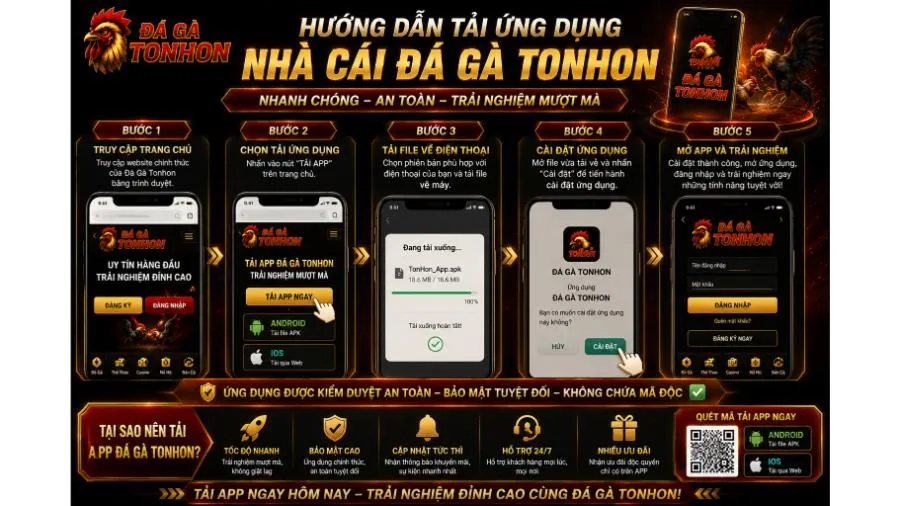 Hướng Dẫn Tải App Đá Gà Tonhon Chi Tiết Dành Cho Tân Thủ Hướng dẫn tải ứng dụng nhà cái Đá Gà Tonhon về điện thoại