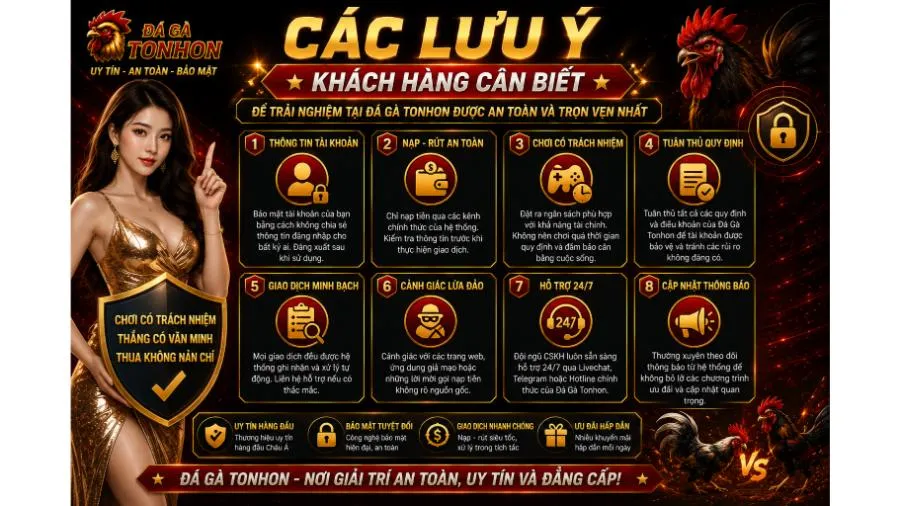 Các lưu ý khách hàng cần nắm khi chọn nhà cái Đá Gà Tonhon