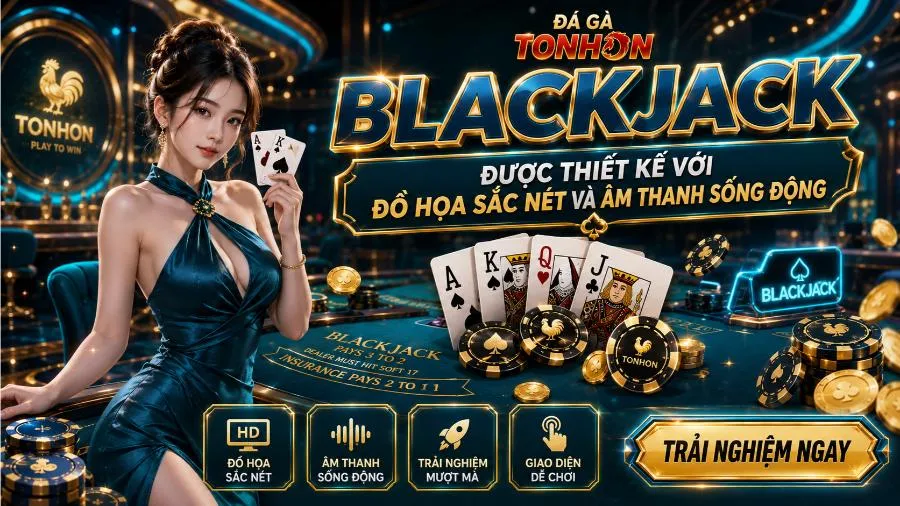 Blackjack được thiết kế với đồ họa sắc nét và âm thanh sống động