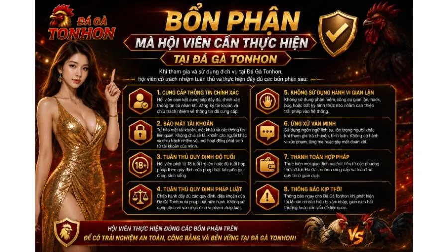 Bổn phận mà hội viên cần thực hiện tại Đá Gà Tonhon